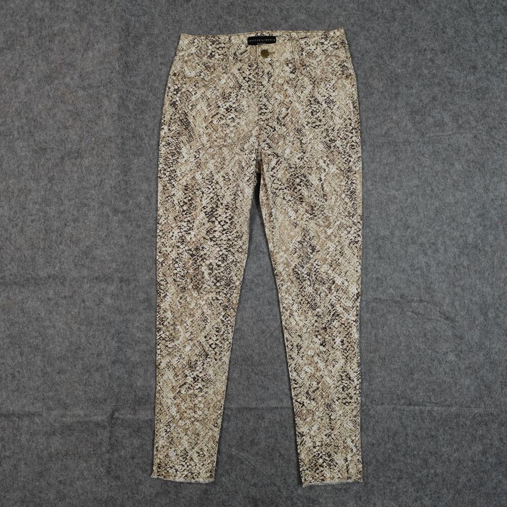 Sanctuary Pants Womens 28x26 Social Ankle Skinny High Rise Snake Python Social